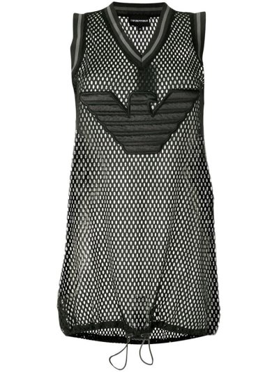 Black Armani Emporio Mesh Women's Vest | UAE08032