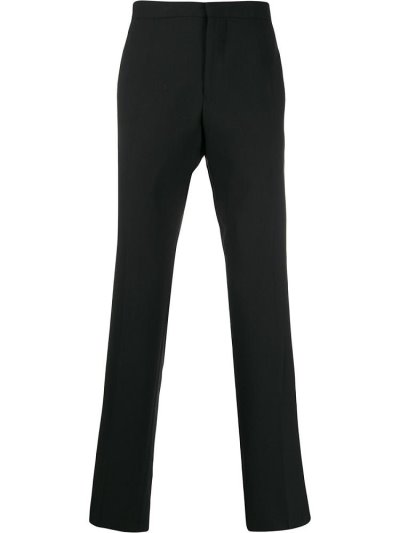 Black Armani Emporio Mid Rise Slim Fit Men's Pants | UAE14686