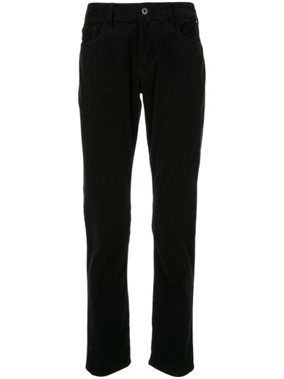Black Armani Emporio Mid Rise Straight Leg Men's Pants | UAE30094