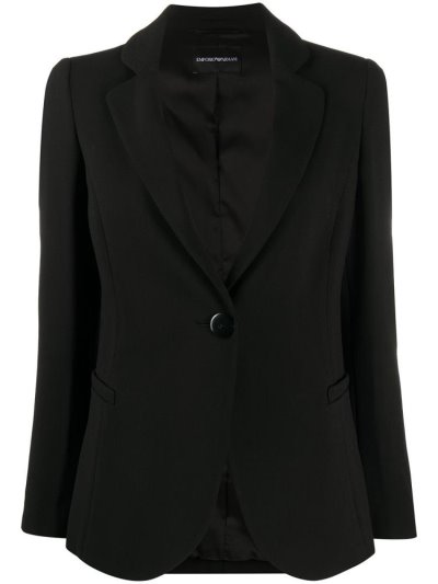 Black Armani Emporio One Button Women's Blazers | UAE14442