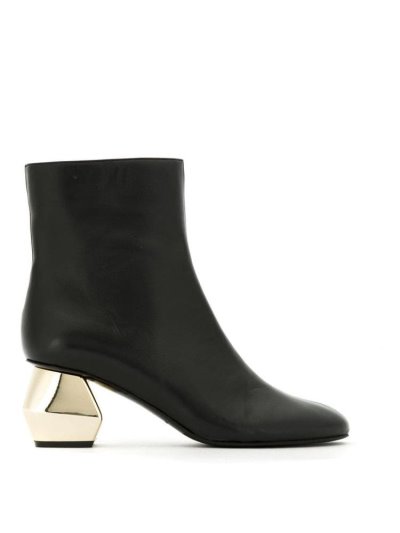 Black Armani Emporio Ornamental Heeled Women's Boots | UAE29007