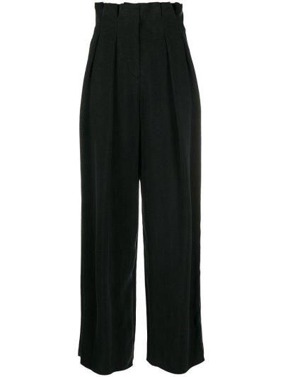 Black Armani Emporio Paperbag Waist Women's Pants | UAE80634
