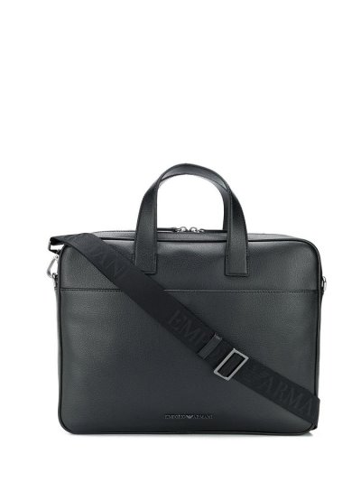 Black Armani Emporio Plain Men's Briefcase | UAE99362