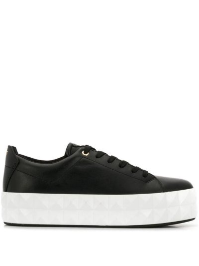 Black Armani Emporio Platform Women's Sneakers | UAE57983