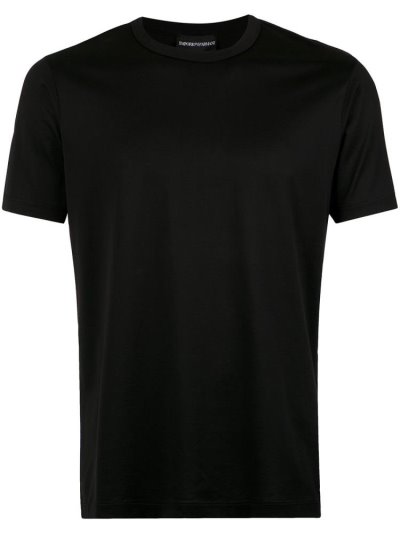 Black Armani Emporio Rear Logo Print Men's T Shirts | UAE26610