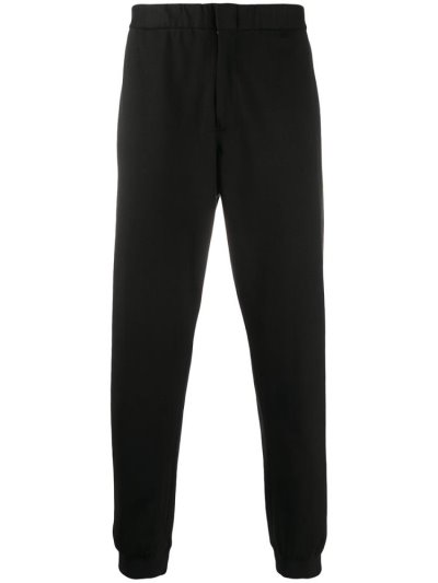 Black Armani Emporio Relaxed Fit Cuffed Men's Pants | UAE78047