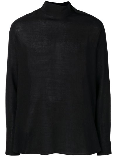 Black Armani Emporio Roll Neck Men's Jumpers | UAE48154