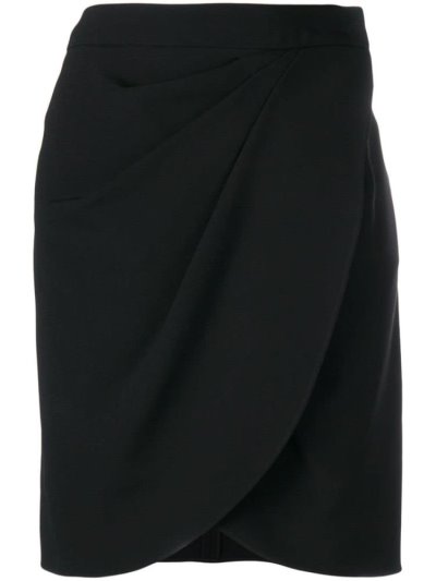 Black Armani Emporio Ruched Fitted Mini Women's Skirts | UAE51474