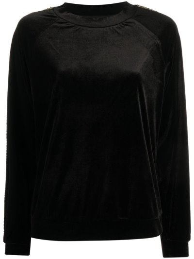 Black Armani Emporio Sequin Side Panel Women's Sweatshirts | UAE40595