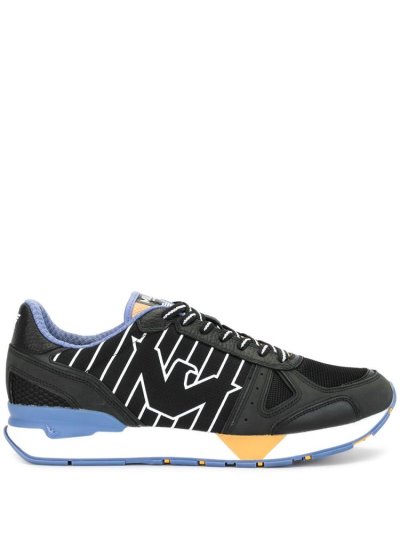 Black Armani Emporio Side Logo Men's Sneakers | UAE57487