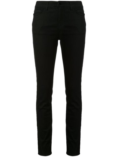 Black Armani Emporio Side Logo Stripe Skinny Fit Women's Jeans | UAE94657