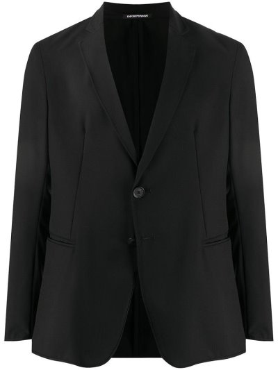 Black Armani Emporio Single Breasted Men's Blazers | UAE11172
