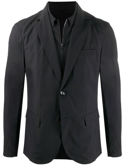 Black Armani Emporio Single Breasted Men's Blazers | UAE11589