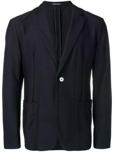 Black Armani Emporio Single Breasted Men's Blazers | UAE69088