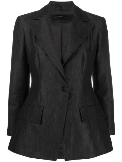 Black Armani Emporio Single Breasted Women's Blazers | UAE75420