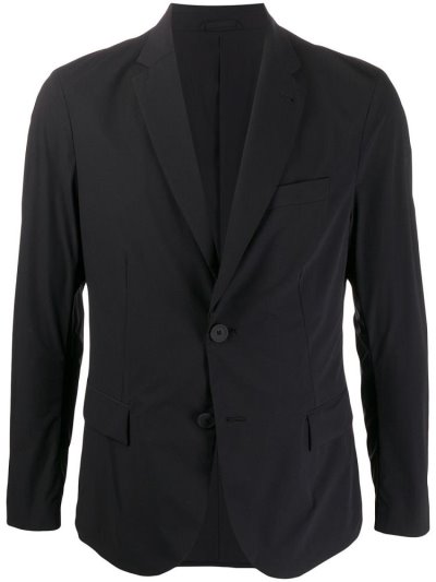 Black Armani Emporio Single Breasted Men's Blazers | UAE78636