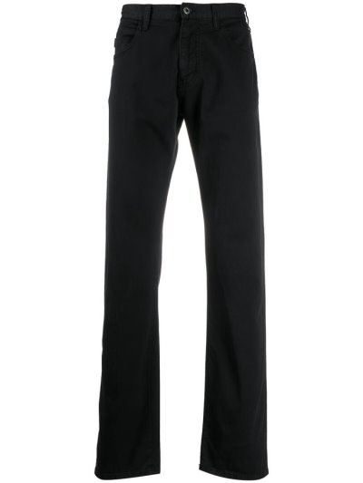 Black Armani Emporio Slim Fit Men's Jeans | UAE30631