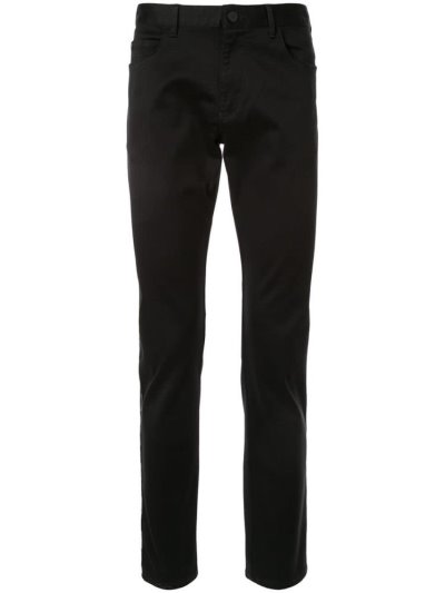Black Armani Emporio Slim Fit Men's Pants | UAE37358