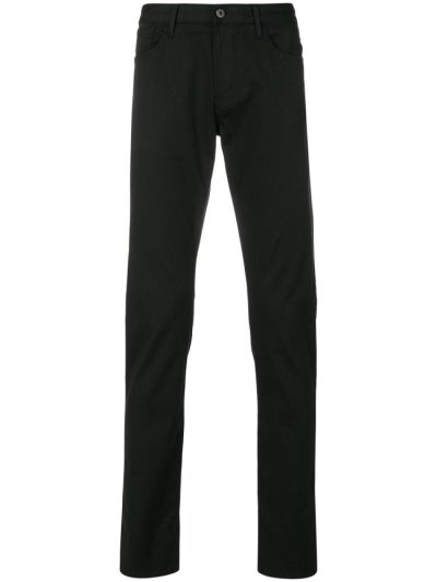 Black Armani Emporio Slim Fit Men's Jeans | UAE37876