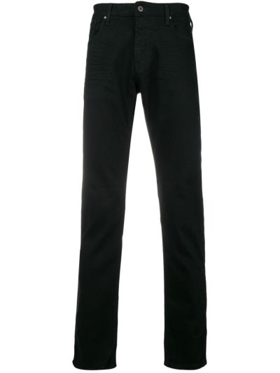 Black Armani Emporio Slim Fit Men's Jeans | UAE61240