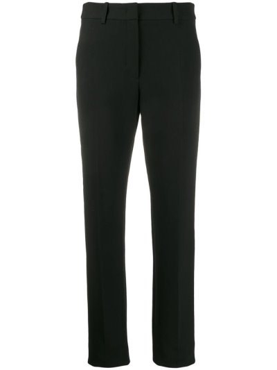 Black Armani Emporio Slim Fit Tailored Pants Women's Pants | UAE07102