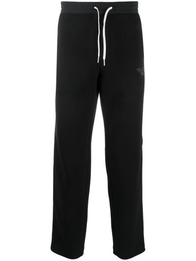 Black Armani Emporio Slim Fit Track Men's Pants | UAE03174