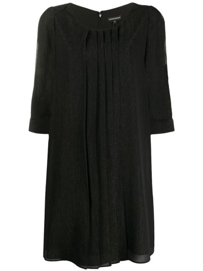 Black Armani Emporio Slit Sleeve Shift Dress Women's Dress | UAE61882
