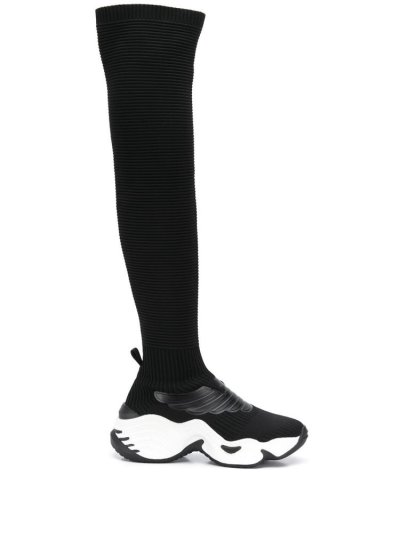 Black Armani Emporio Sock Style High Women's Sneakers | UAE40594