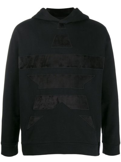 Black Armani Emporio Star Embroidered Men's Hoodie | UAE80691