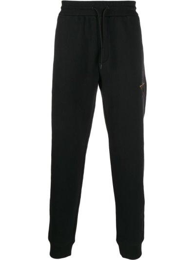 Black Armani Emporio Star Motif Track Men's Pants | UAE87604
