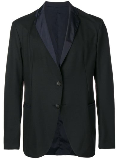 Black Armani Emporio Suit Casual Men's Jackets | UAE75605