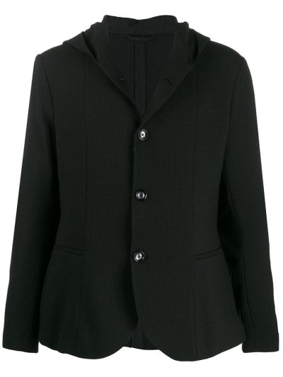 Black Armani Emporio Textured Casual Men's Blazers | UAE10615