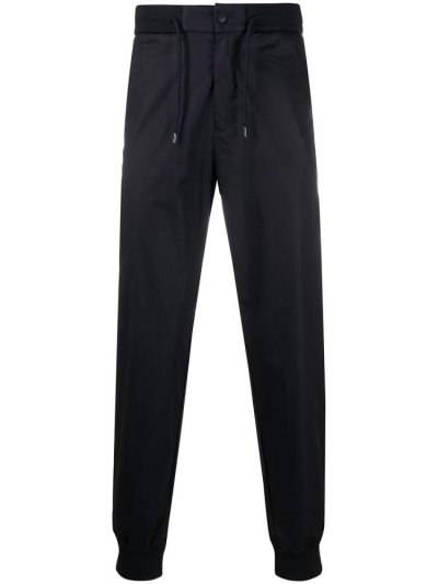 Black Armani Emporio Textured Style Cropped Track Men's Pants | UAE71474