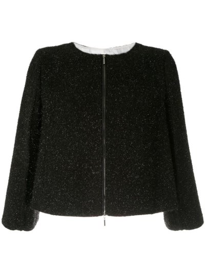 Black Armani Emporio Tinsel Design Women's Jackets | UAE33362