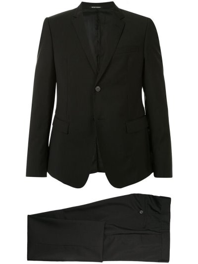 Black Armani Emporio Two Piece Formal Men's Suits | UAE72243