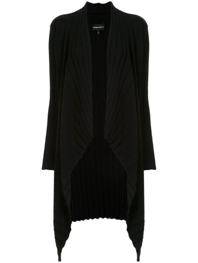 Black Armani Emporio Waterfall Hem Women's Cardigan | UAE43682