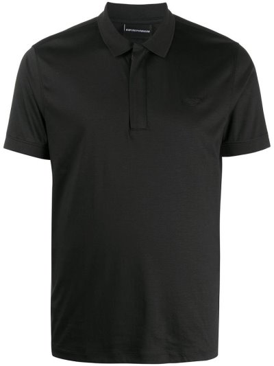 Black Armani Emporio Zipped Men's Polo Shirts | UAE72586
