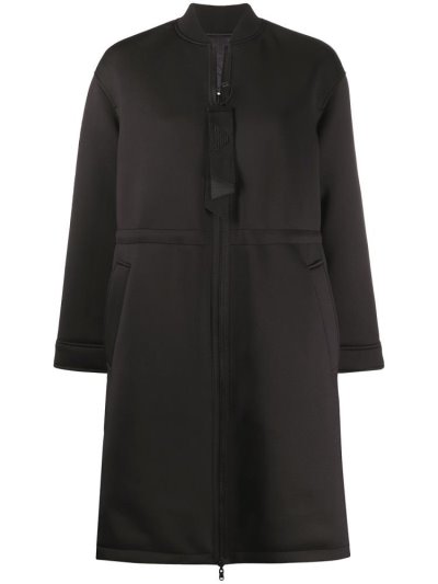 Black Armani Emporio Zipped Midi Women's Coats | UAE10815