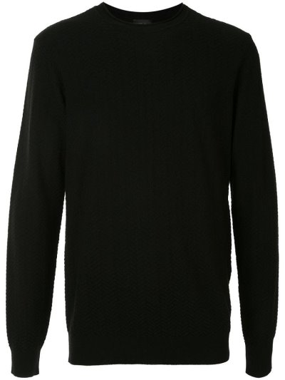 Black Giorgio Armani Classic Crew Neck Men's Jumpers | UAE38547