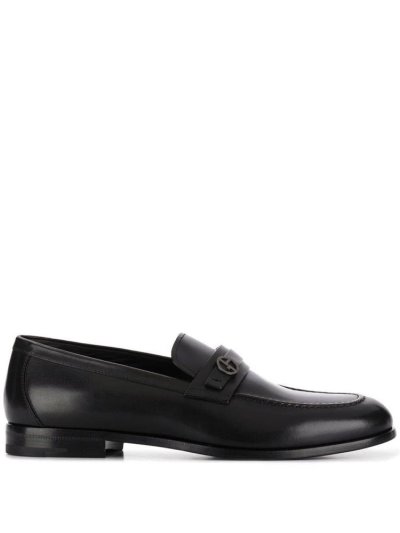 Black Giorgio Armani Classic Men's Loafers | UAE11669