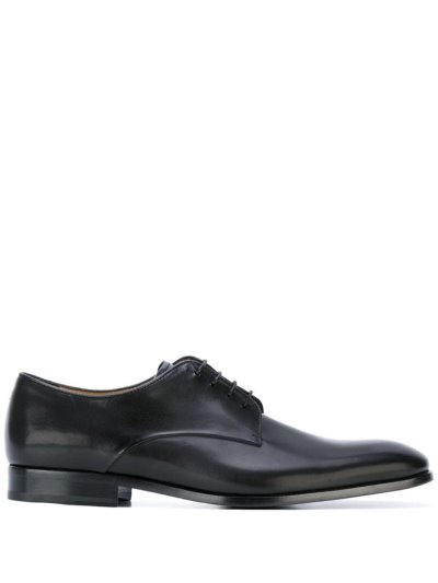Black Giorgio Armani Classic Men's Derby Shoes | UAE36321