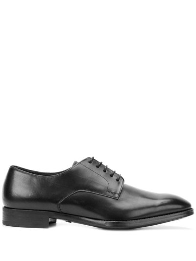 Black Giorgio Armani Classic Men's Derby Shoes | UAE80453