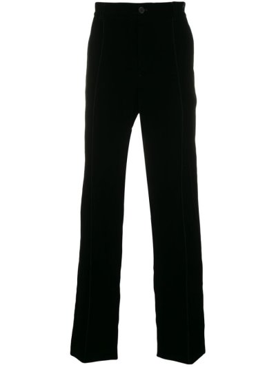 Black Giorgio Armani Elasticated Waistband Straight Men's Pants | UAE67278