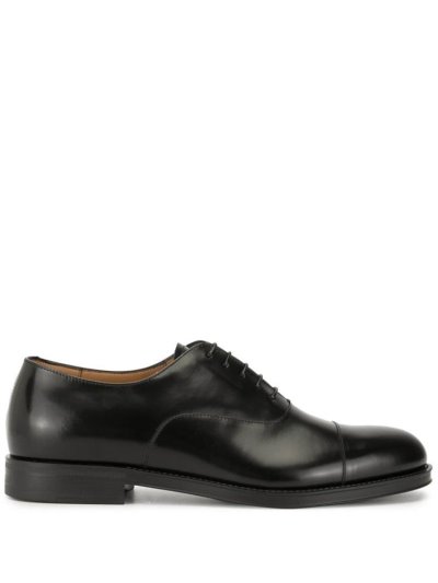 Black Giorgio Armani Ga Man Lace Up Shoes Men's Shoes | UAE65102
