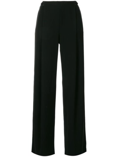 Black Giorgio Armani High Waisted Pleated Women's Pants | UAE21957