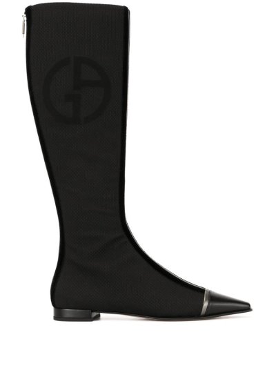 Black Giorgio Armani Knee Length Women's Boots | UAE90803
