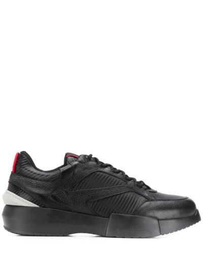 Black Giorgio Armani Lace Up Men's Sneakers | UAE90952