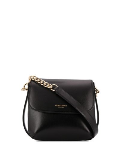Black Giorgio Armani Logo Print Women's Shoulder Bags | UAE98538
