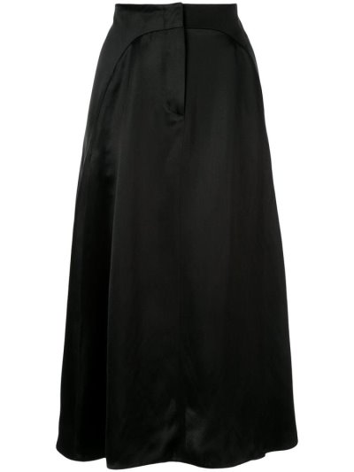 Black Giorgio Armani Satin Midi Women's Skirts | UAE95327