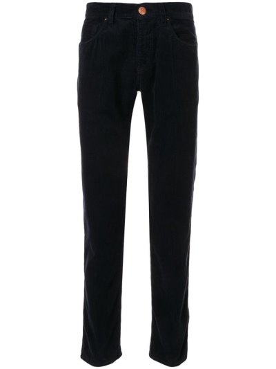 Black Giorgio Armani Slim Corduroy Men's Pants | UAE57384